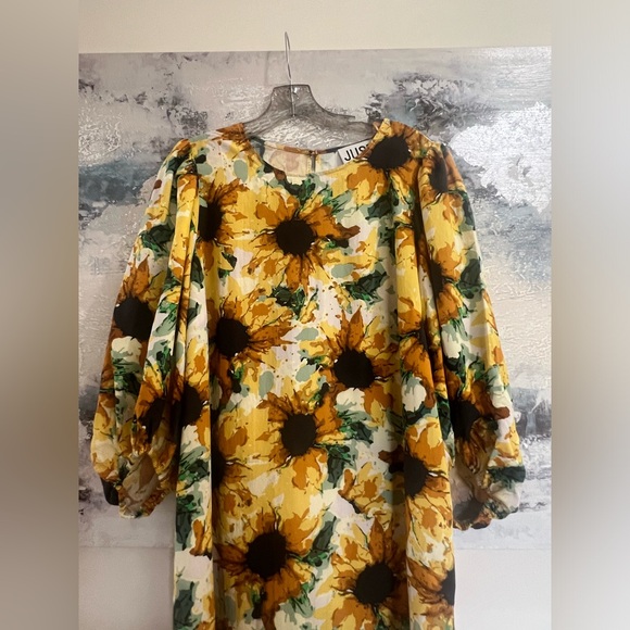 S O L D. Just Female Smooth Sunflower Dress size 40 US 14 or Large - Picture 6 of 12